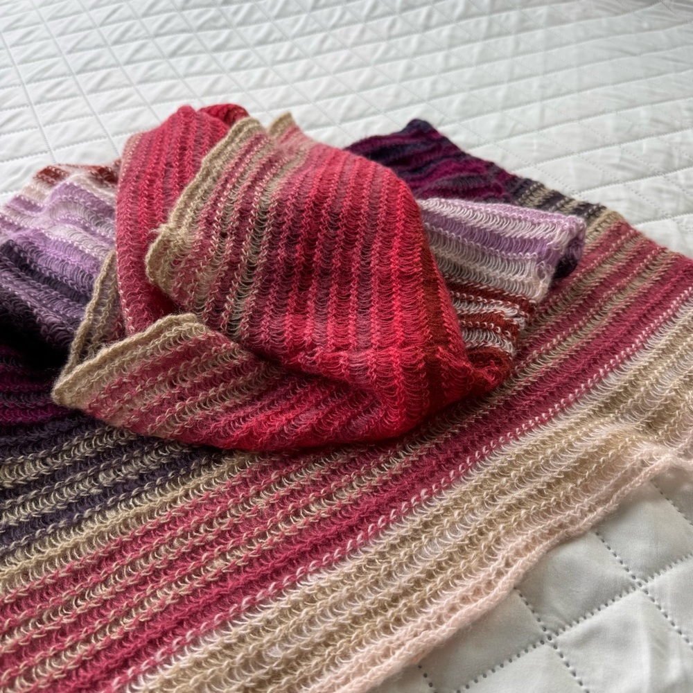 Echo Multicolor Ombre Scarf Infinity Open Knit Wrap Shawl Lightweight Boho Fall